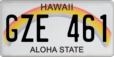 HI license plate GZE461