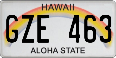 HI license plate GZE463