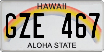 HI license plate GZE467