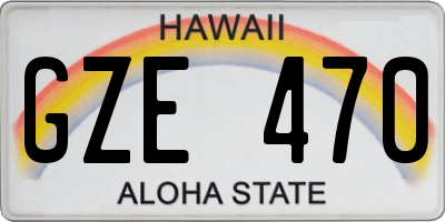 HI license plate GZE470