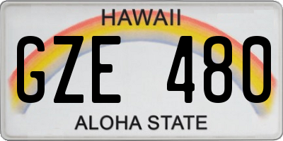 HI license plate GZE480