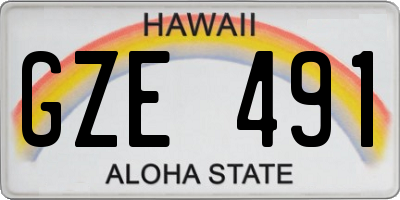 HI license plate GZE491
