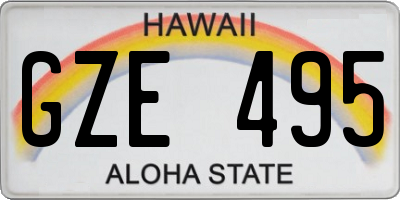 HI license plate GZE495