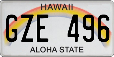 HI license plate GZE496