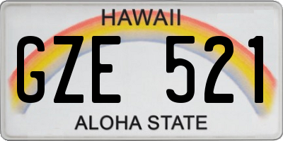 HI license plate GZE521