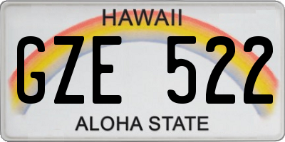 HI license plate GZE522