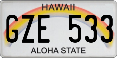 HI license plate GZE533
