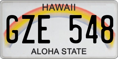 HI license plate GZE548