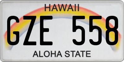 HI license plate GZE558