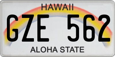 HI license plate GZE562