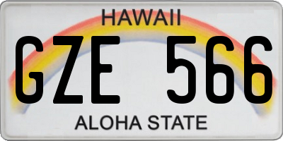 HI license plate GZE566