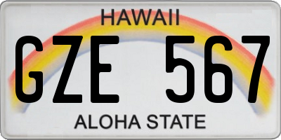 HI license plate GZE567
