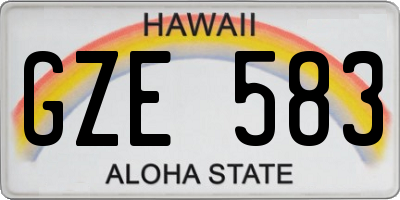 HI license plate GZE583