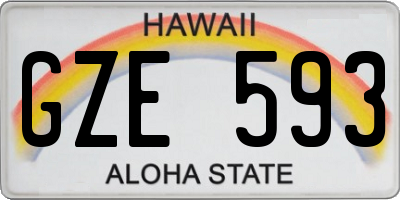 HI license plate GZE593