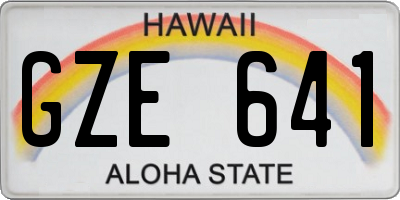 HI license plate GZE641