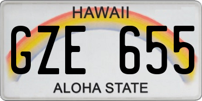 HI license plate GZE655