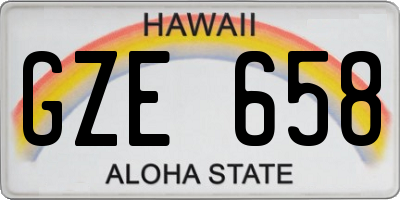 HI license plate GZE658