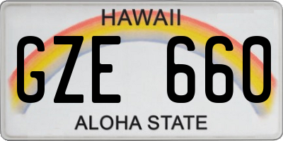 HI license plate GZE660