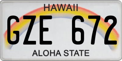 HI license plate GZE672