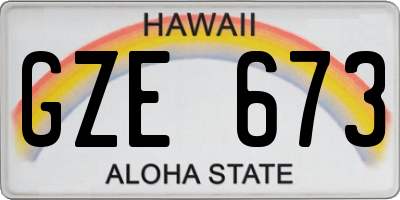 HI license plate GZE673