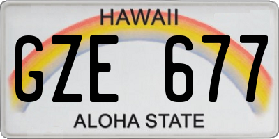 HI license plate GZE677