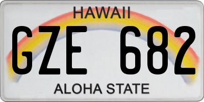 HI license plate GZE682