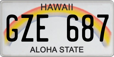 HI license plate GZE687