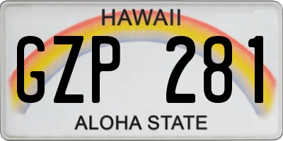 HI license plate GZP281