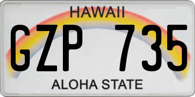 HI license plate GZP735