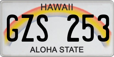 HI license plate GZS253