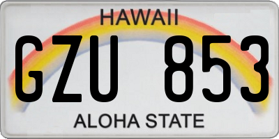 HI license plate GZU853