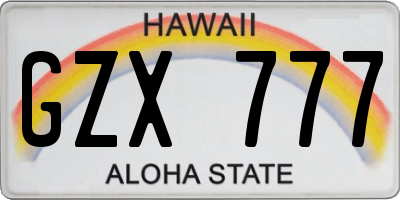 HI license plate GZX777