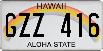 HI license plate GZZ416