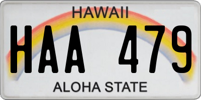 HI license plate HAA479