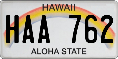 HI license plate HAA762