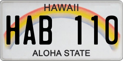 HI license plate HAB110