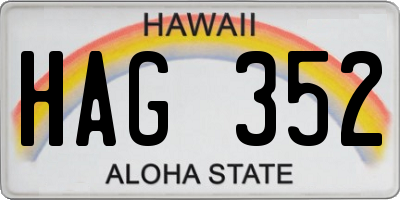 HI license plate HAG352