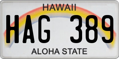 HI license plate HAG389