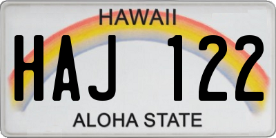 HI license plate HAJ122