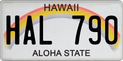 HI license plate HAL790