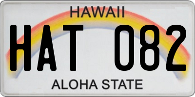 HI license plate HAT082