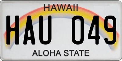 HI license plate HAU049