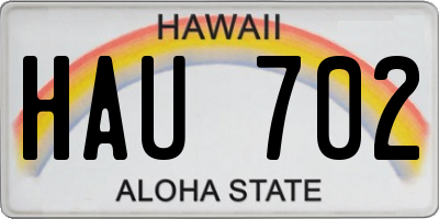 HI license plate HAU702