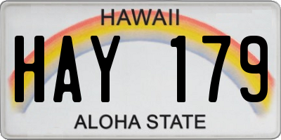 HI license plate HAY179