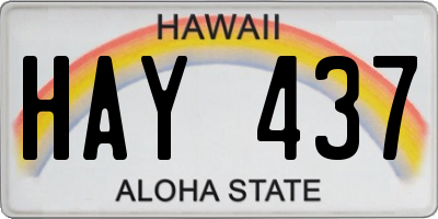 HI license plate HAY437