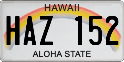 HI license plate HAZ152