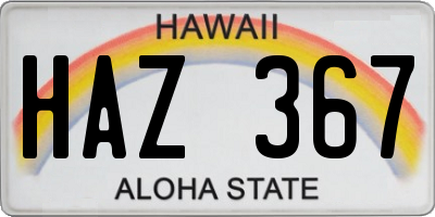 HI license plate HAZ367