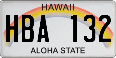 HI license plate HBA132