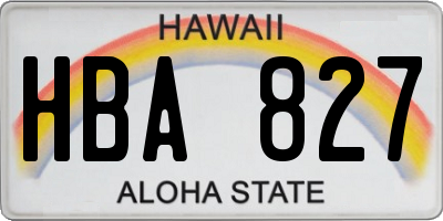 HI license plate HBA827