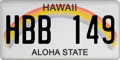 HI license plate HBB149